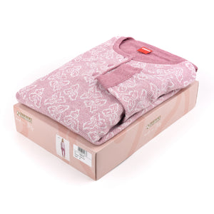 Pigiama donna Ambro punto milano caldo D6505.22 rosa