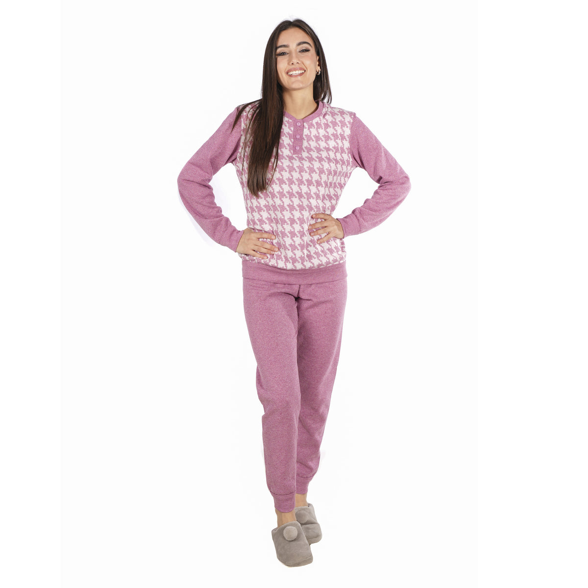 Pigiama donna in punto milano Pied de poule Ambro D6506.23