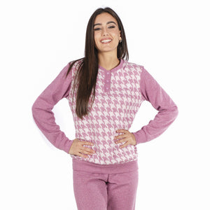 Pigiama donna in punto milano Pied de poule Ambro D6506.23