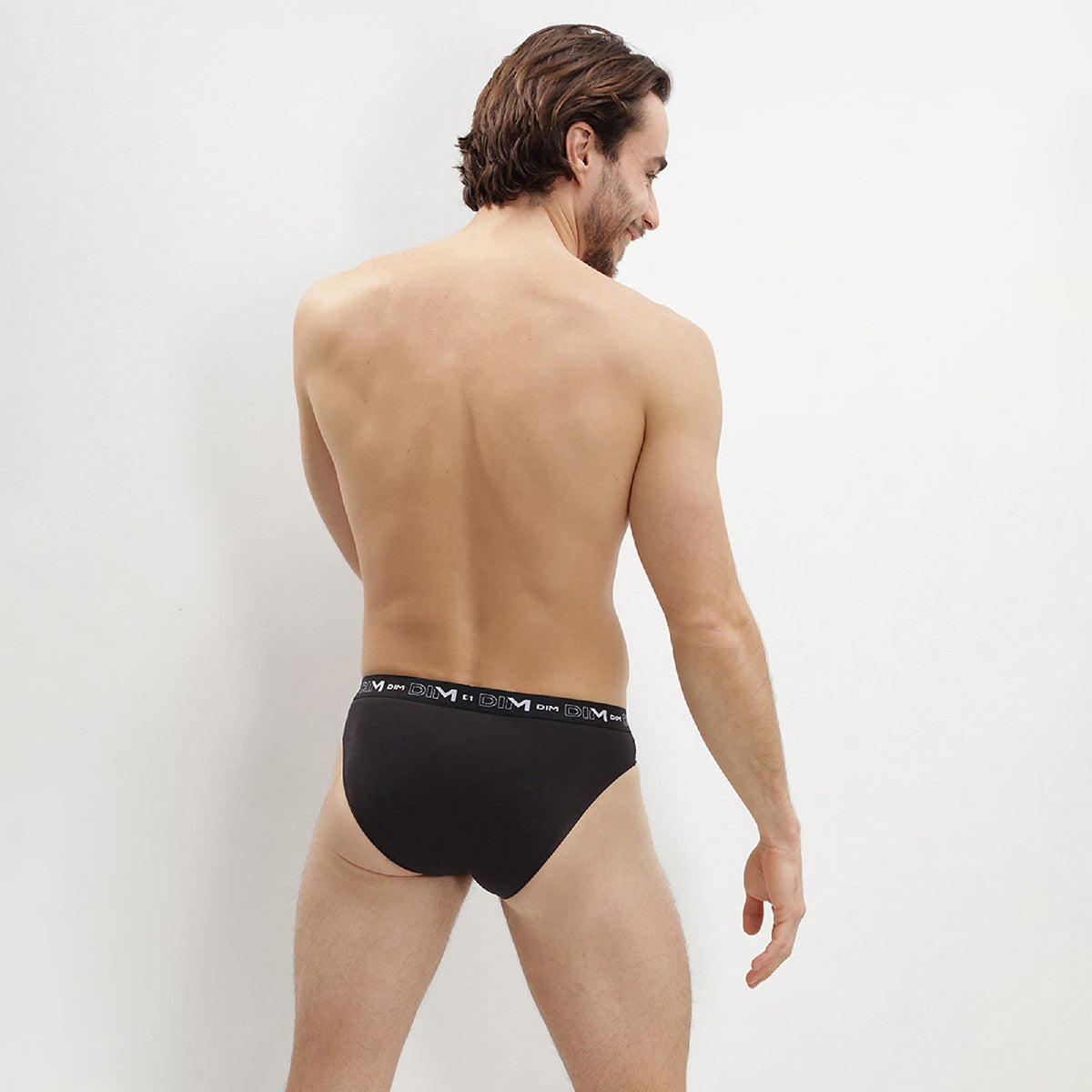 Slip uomo Dim D6595 cotone elasticizzato nero 2 pz