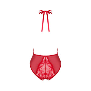 Body sexy in pizzo con cavallo aperto e choker Obsessive Dagmarie