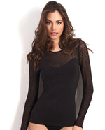 Maglia Rossoporpora DB927 in tulle lavorato con pois
