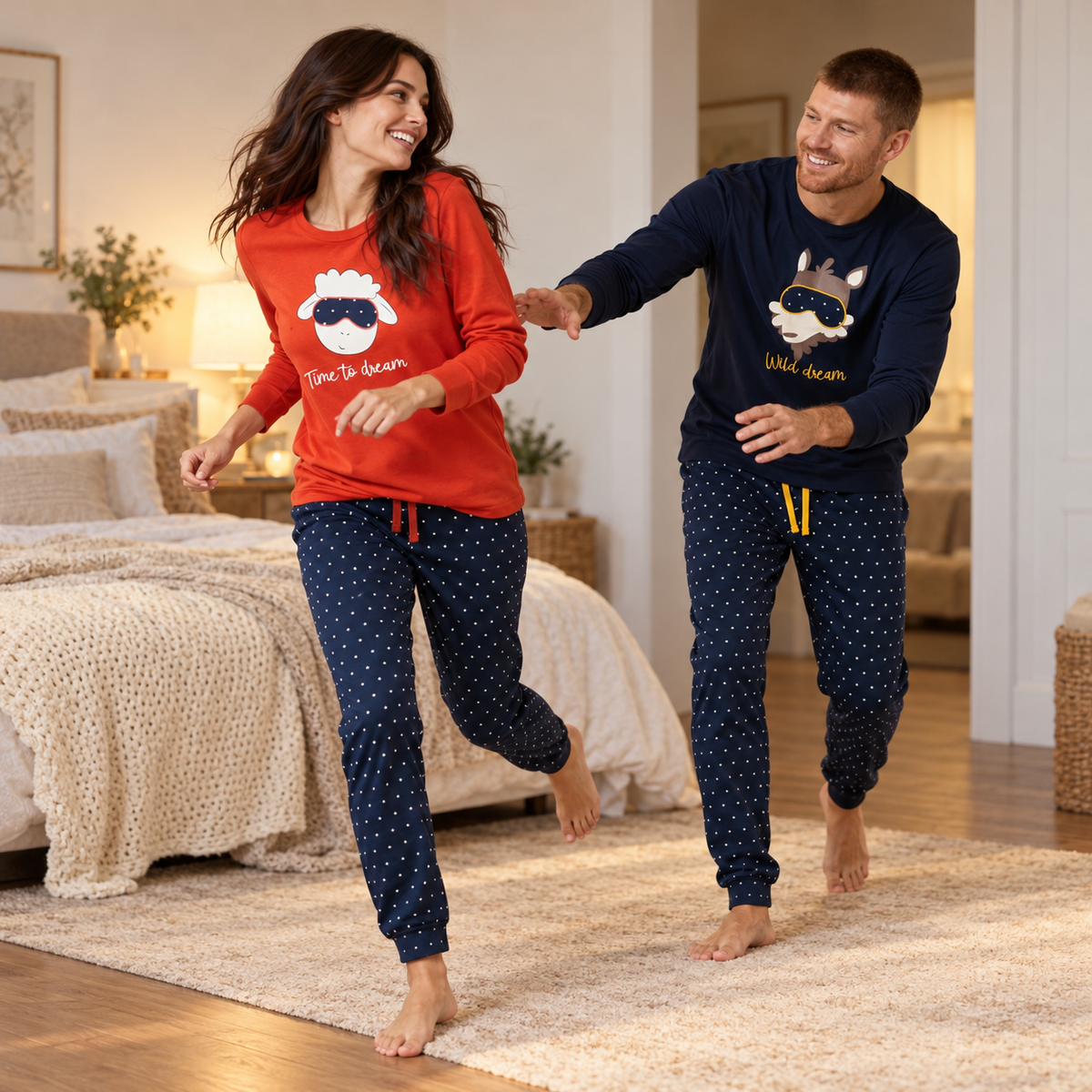 Pigiama donna con pecorella caldo cotone Pompea sheep