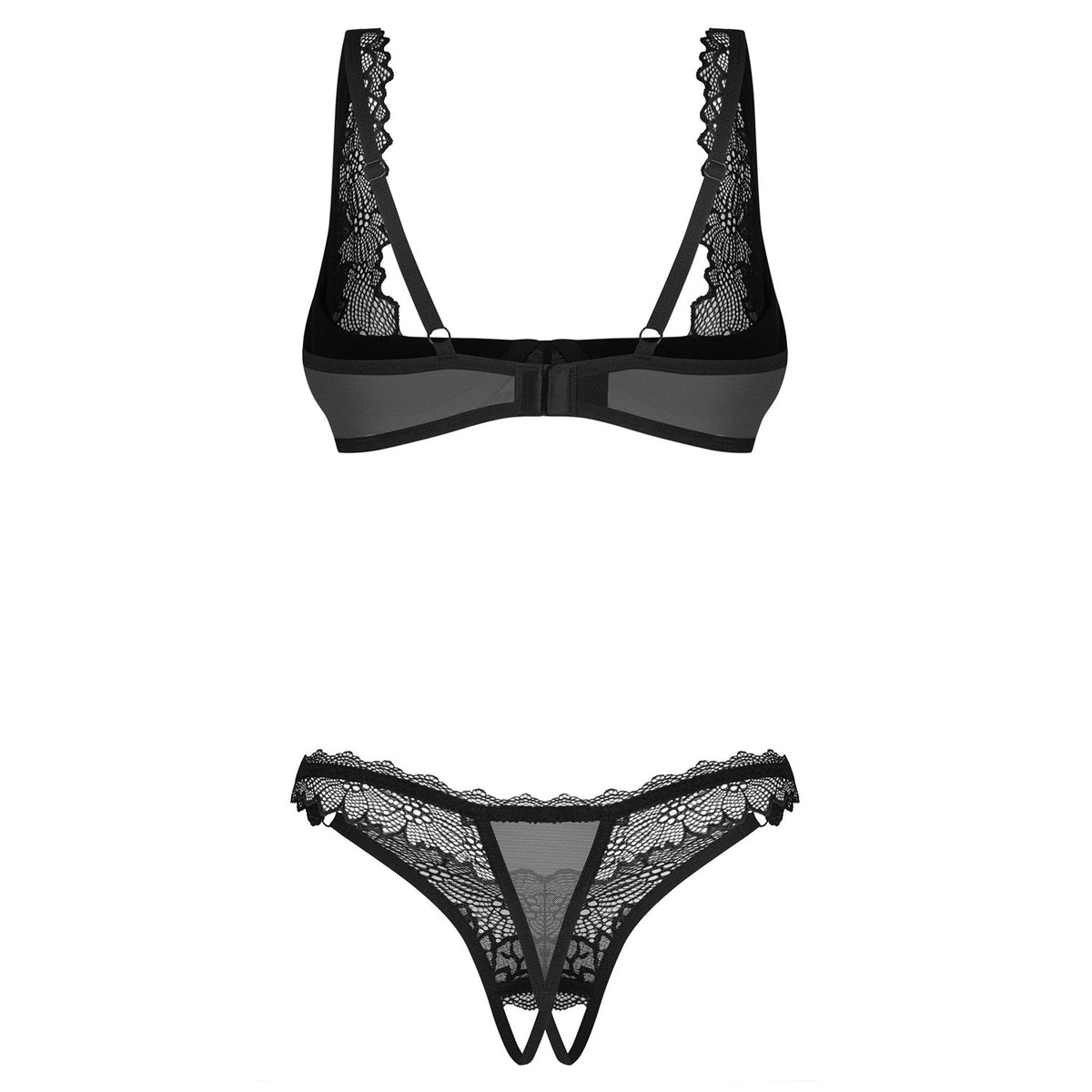 Reggiseno e perizoma aperto Obsessive Deina More 2-Pcs