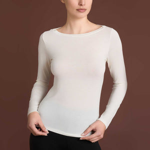 Maglia donna scollo a barca modal e cashmere Ragno DM03AB