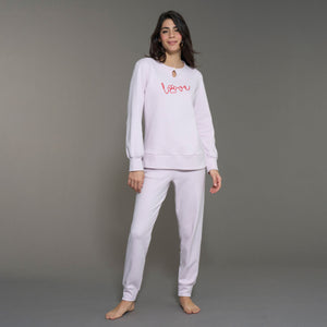Pigiama Love in caldo cotone donna Ragno DN94NQ