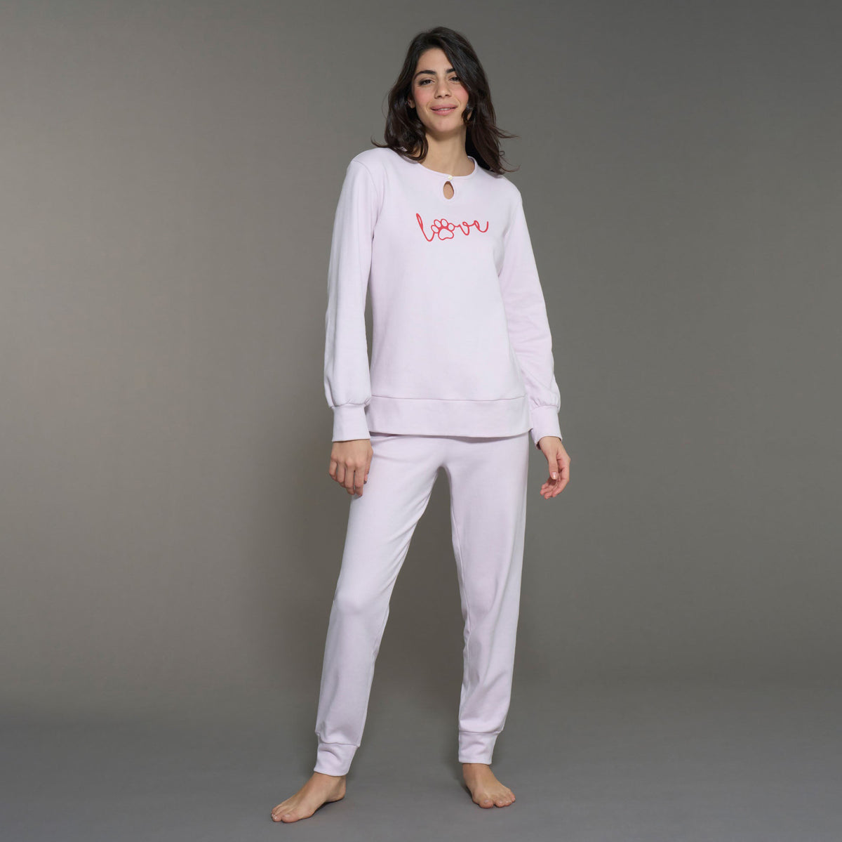 Pigiama Love in caldo cotone donna Ragno DN94NQ