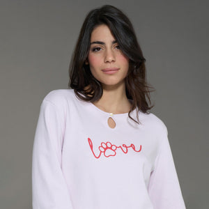 Pigiama Love in caldo cotone donna Ragno DN94NQ