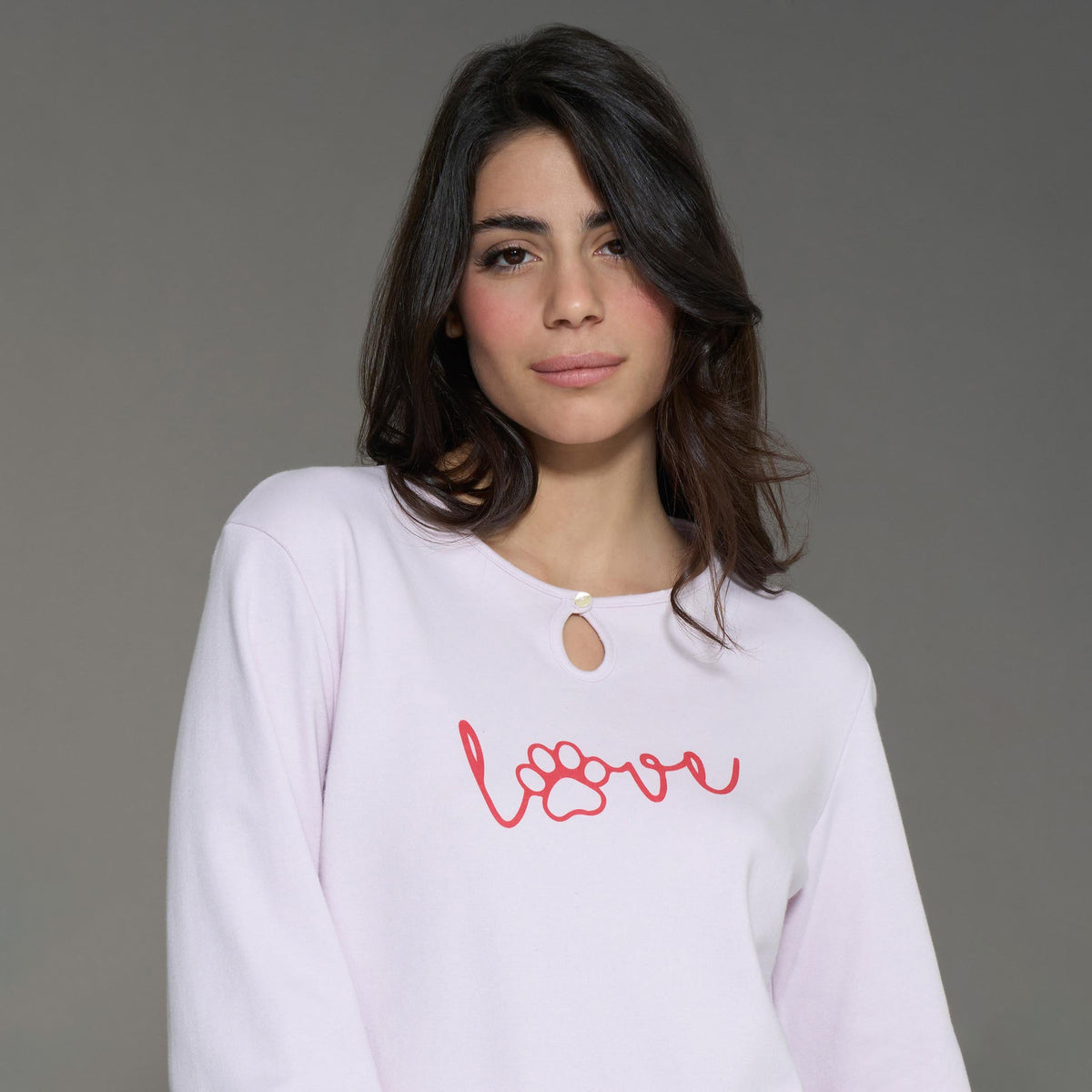 Pigiama Love in caldo cotone donna Ragno DN94NQ