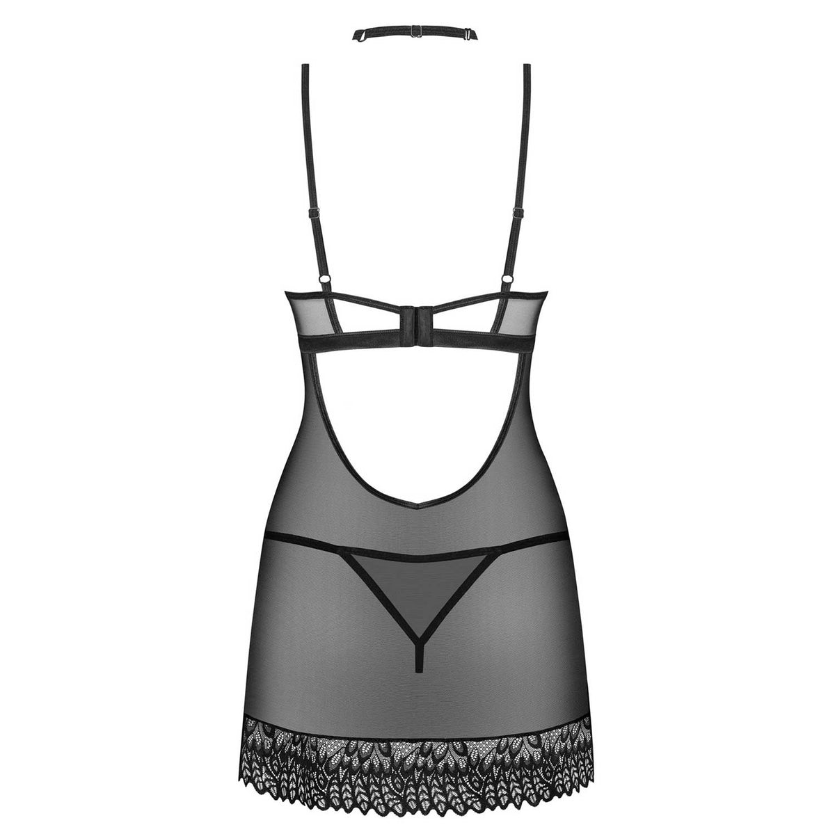 Chemise sexy minimal con ferretto, perizoma e choker Donarella Obsessive