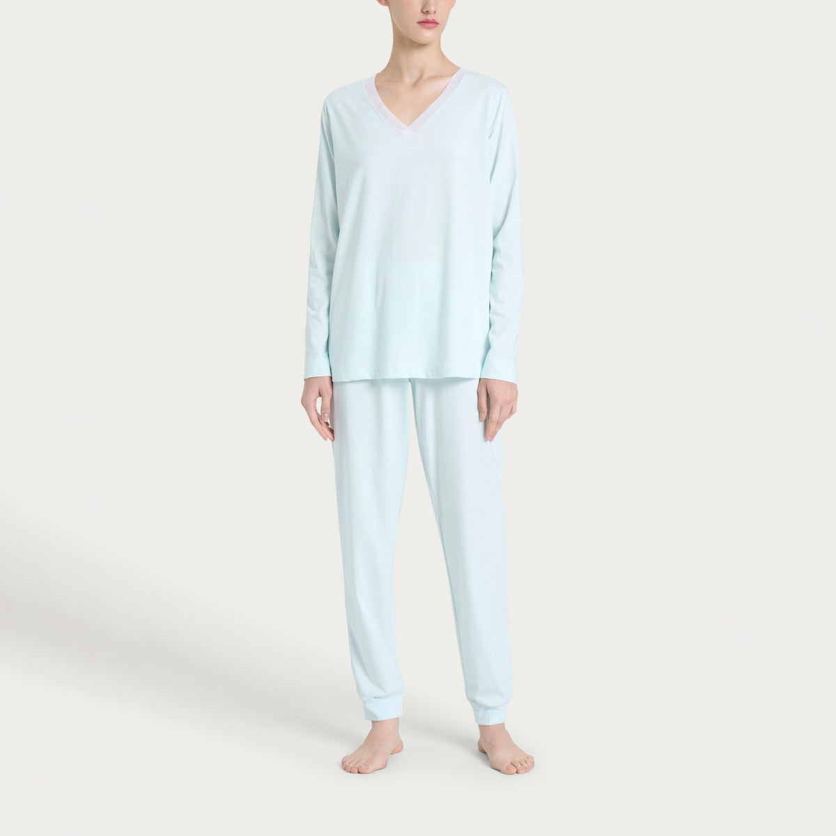 Pigiama Donna 100% Cotone scollo a V Ragno DP26N2 