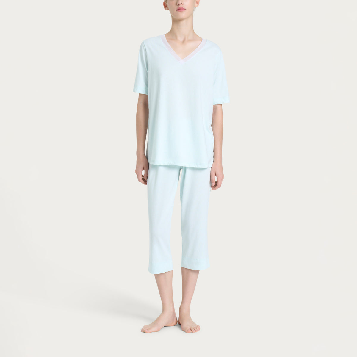 Pigiama Donna pantalone pinocchietto 100% cotone Ragno DP26NB
