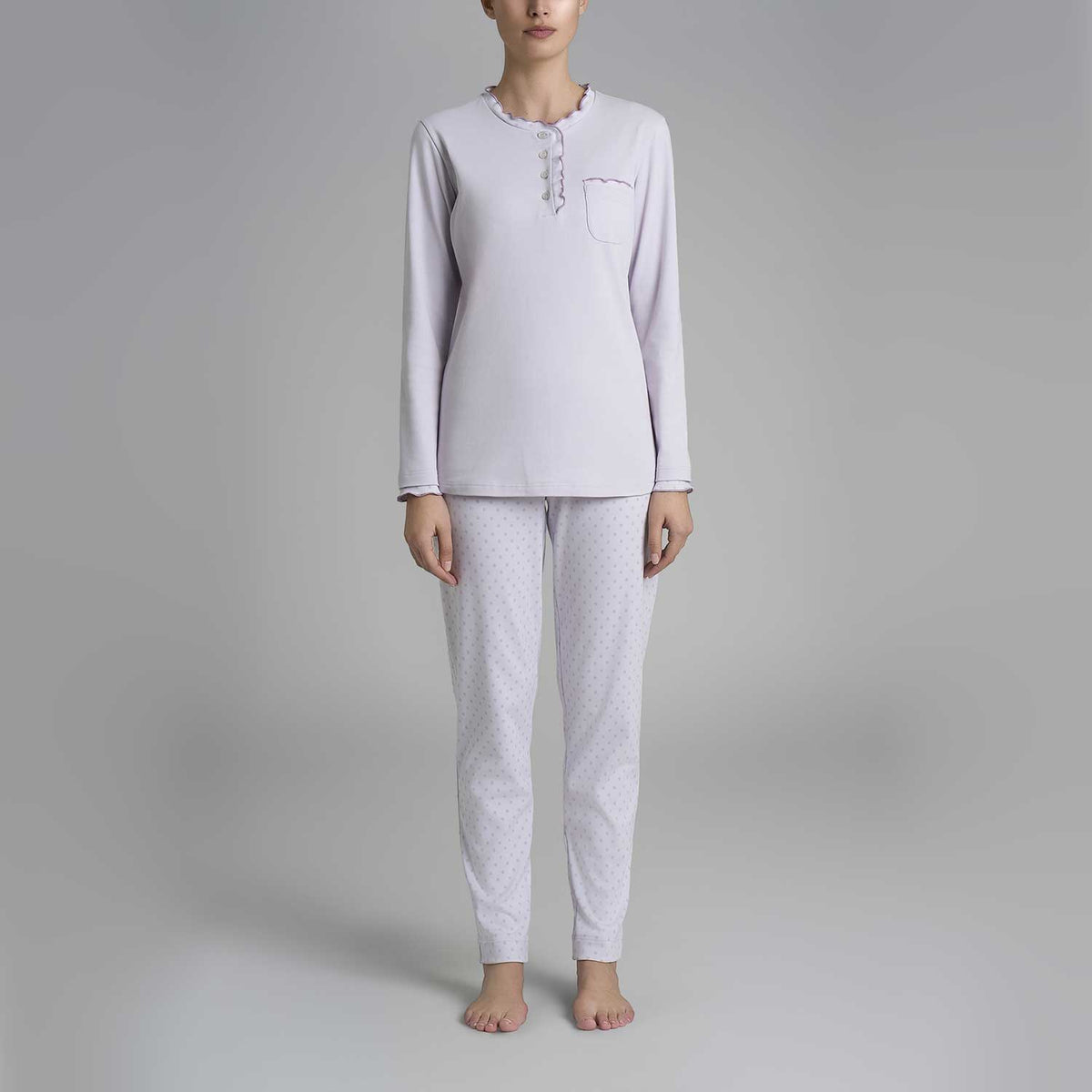 Pigiama donna rouches caldo cotone Ragno DR66N1