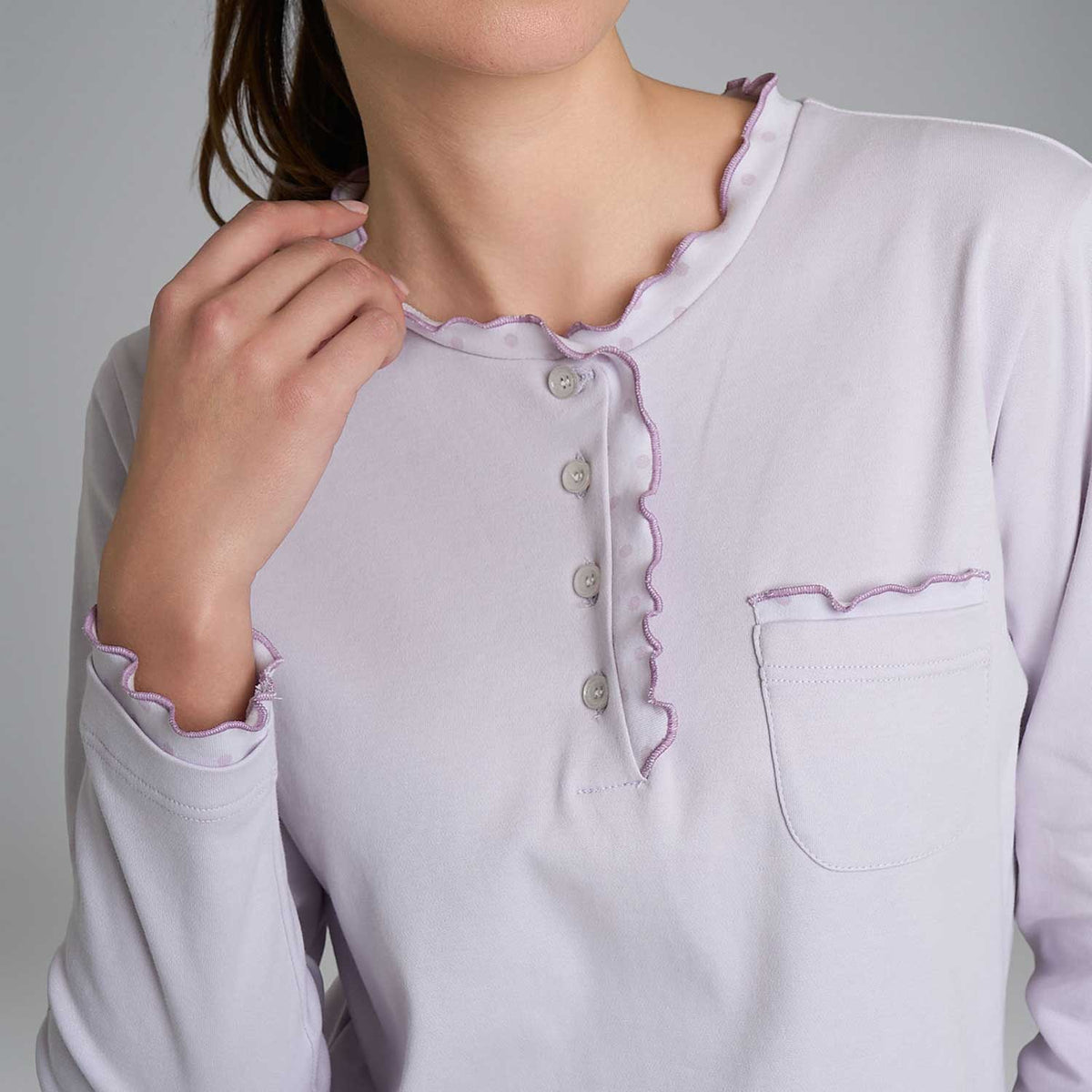 Pigiama donna rouches caldo cotone Ragno DR66N1