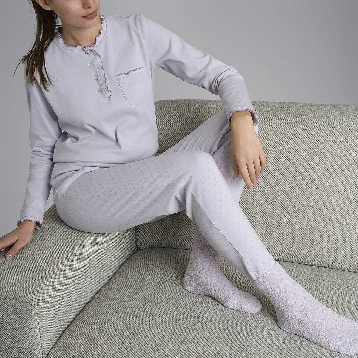 Pigiama donna rouches caldo cotone Ragno DR66N1