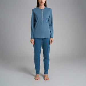 Pigiama donna fantasia geometrica caldo cotone Ragno DR67N1