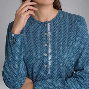Pigiama donna fantasia geometrica caldo cotone Ragno DR67N1