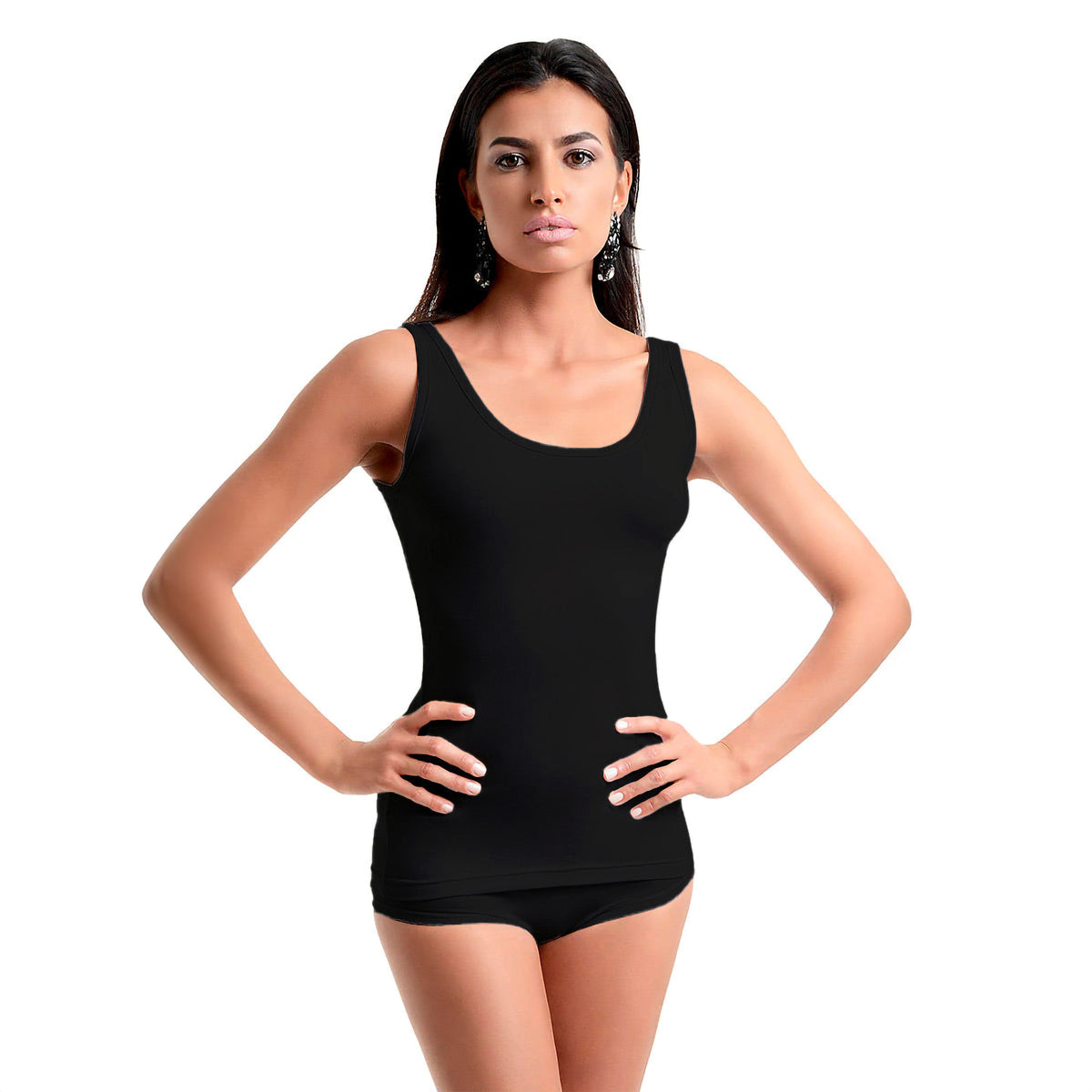 Canottiera donna cotone elasticizzato Rossoporpora dr701