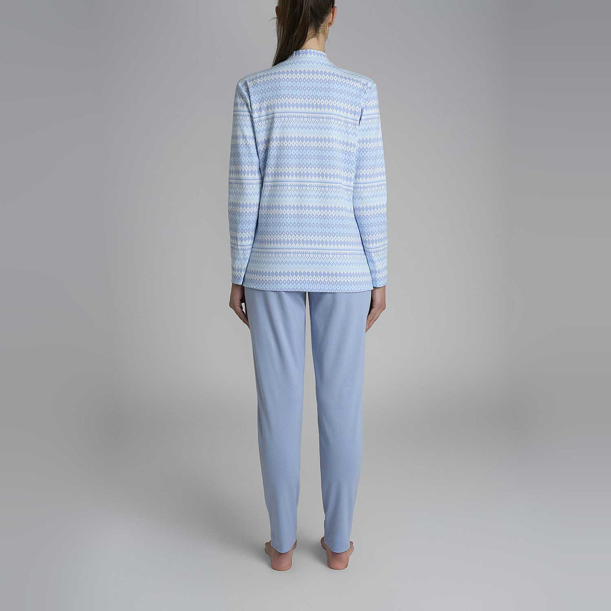 Pigiama donna scollo a v caldo cotone Ragno DR84N2 