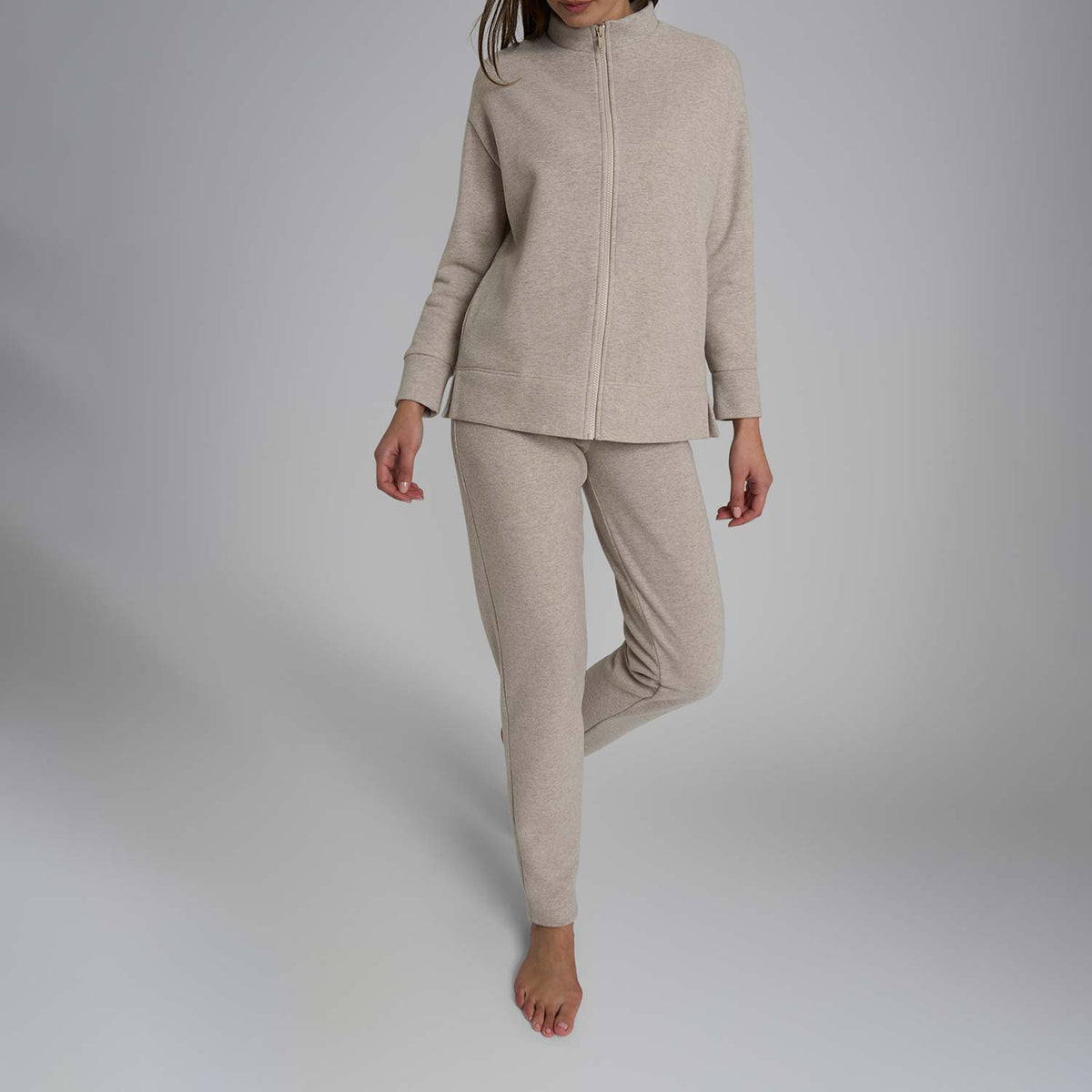 Pigiama donna giacca full zip cotton eco pile Ragno DR89NO