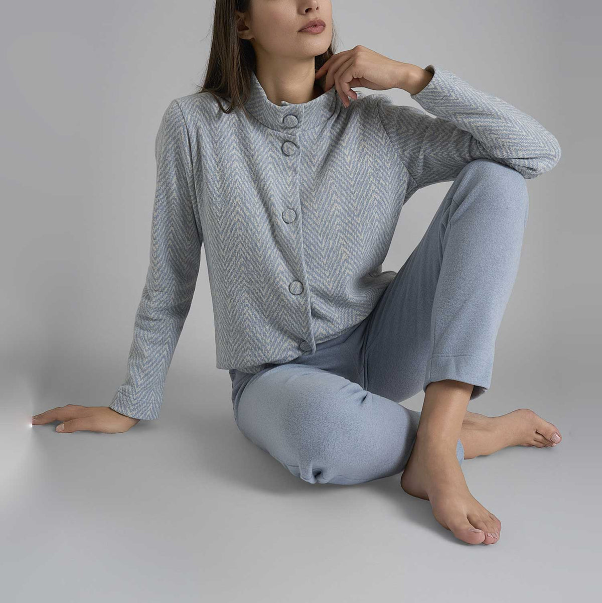 Pigiama donna aperto fantasia Cotton Eco Pile Ragno DR90N6