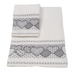 Vingi set asciugamani viso + ospite cotone Dream bianco