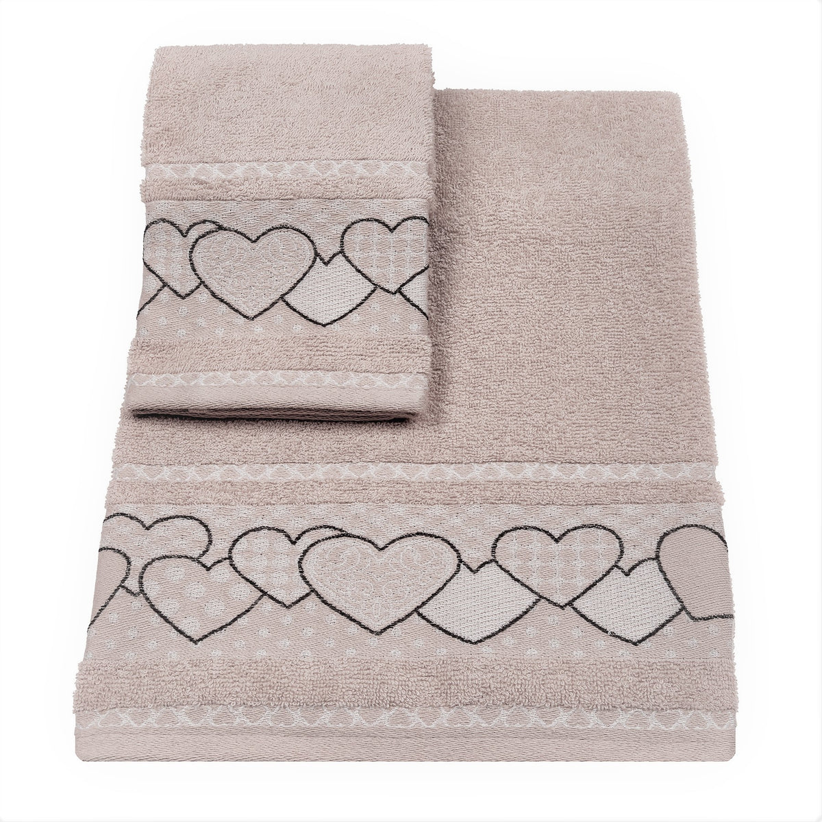 Vingi set asciugamani viso + ospite cotone Dream beige