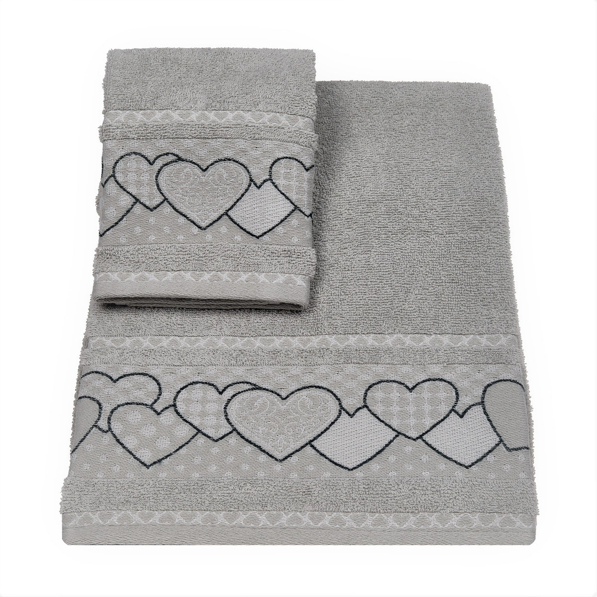 Vingi set asciugamani viso + ospite cotone Dream grigio
