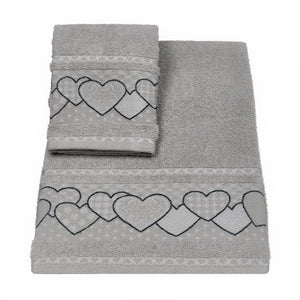 Vingi set asciugamani viso + ospite cotone Dream grigio