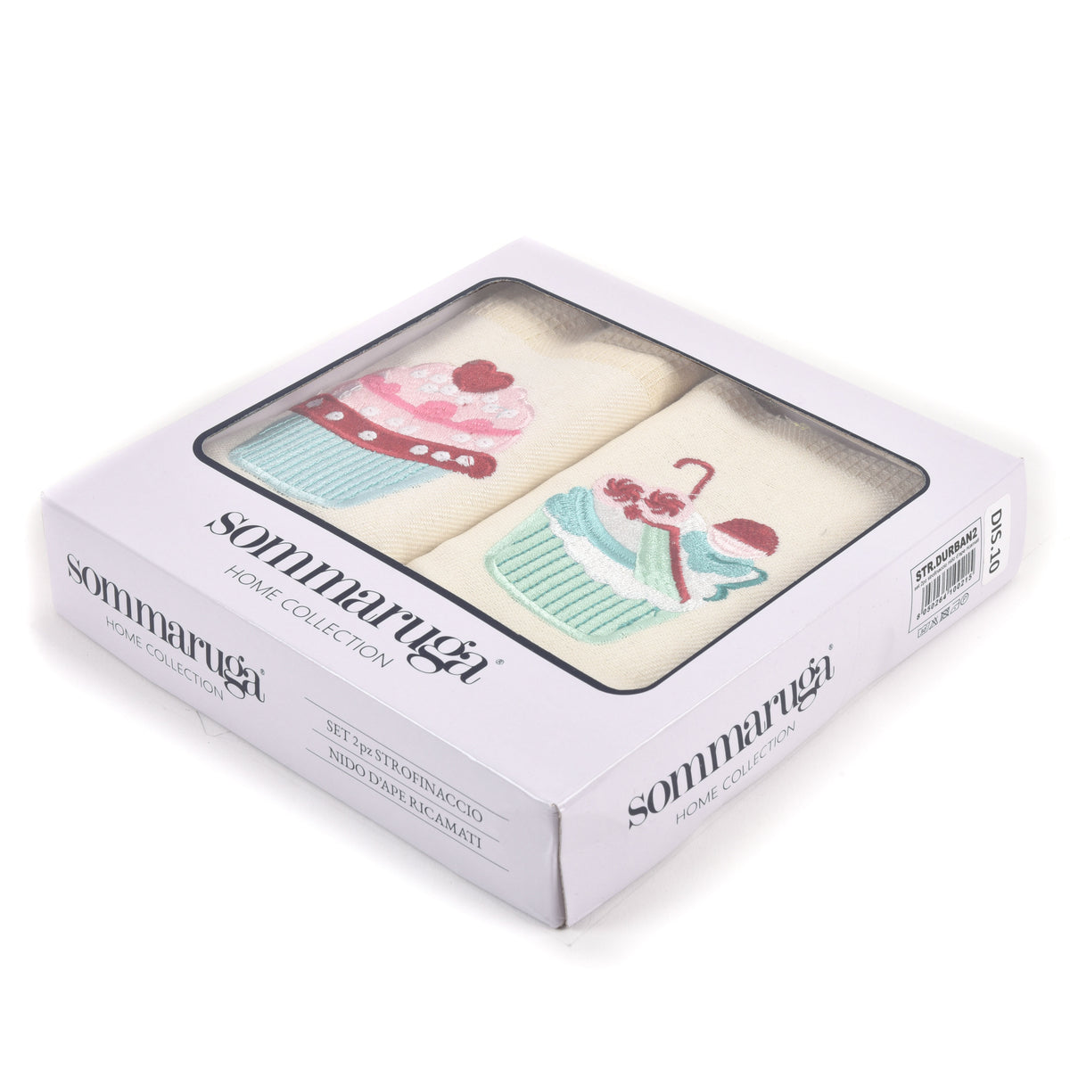 Strofinacci Sommaruga cotone con ricamo dolcetti 2 pezzi Durban 10