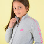 Tuta bambina ragazza Lotto LA2001 zip cotone felpato tuta grigio