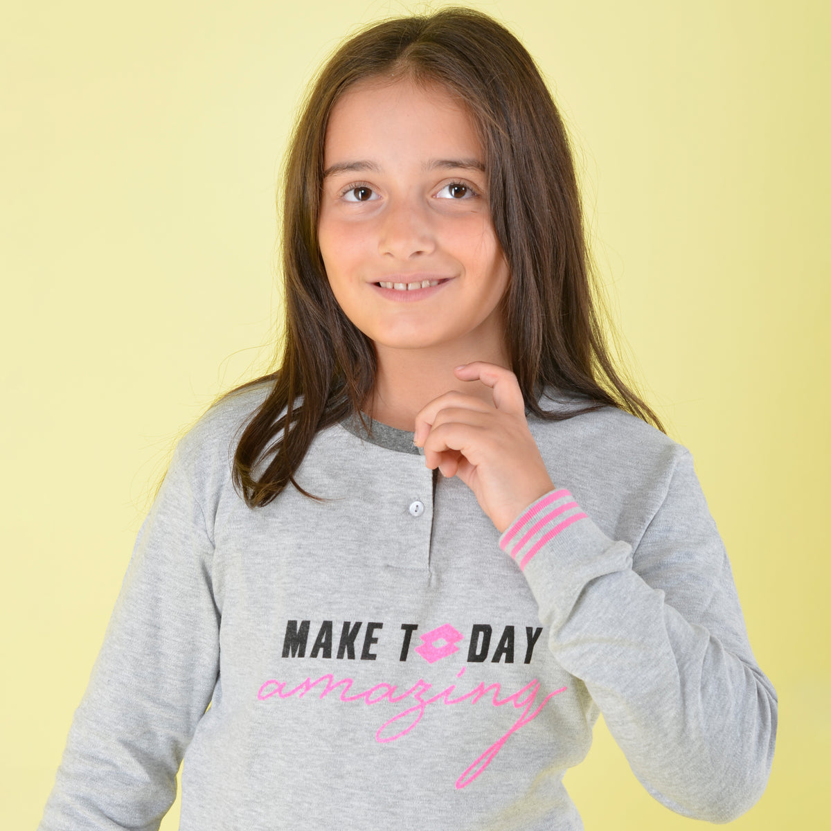 Pigiama bambina ragazza Lotto LP2062 caldo cotone grigio
