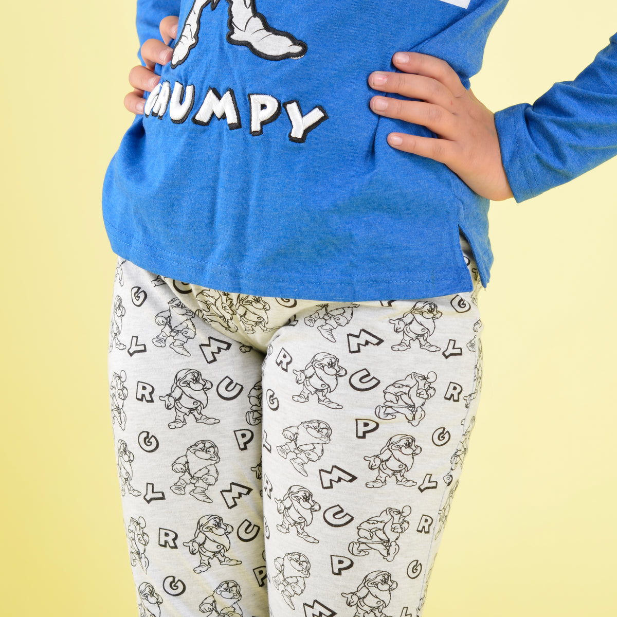 Pigiama bimba Disney 54386 caldo cotone azzurro Brontolo 