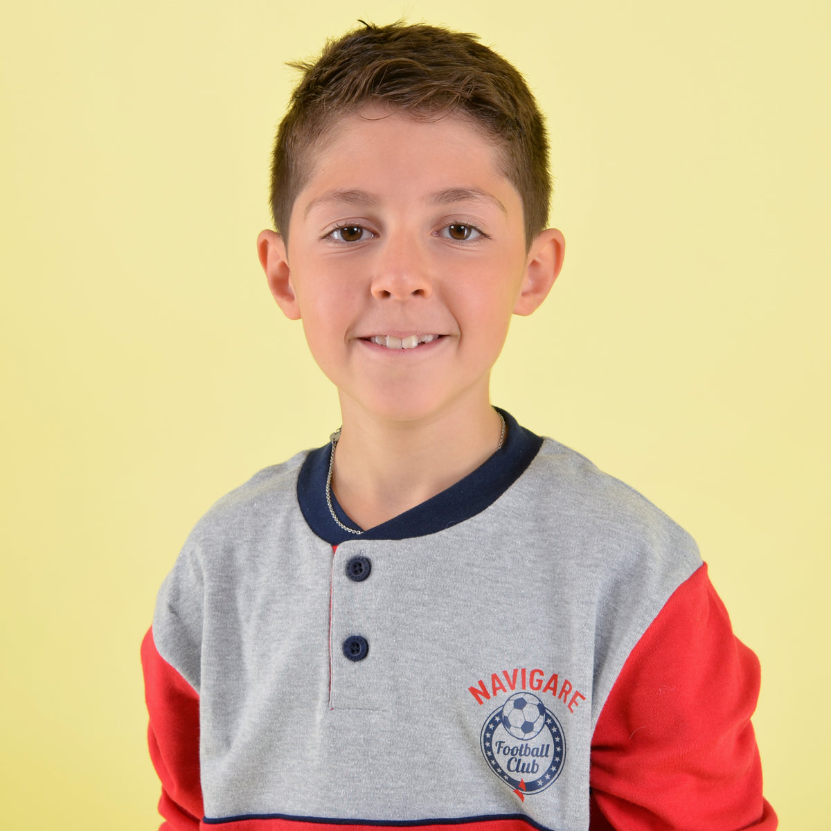 Pigiama bambino ragazzo Navigare B215656 caldo cotone grigio melange