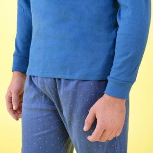 Pigiama uomo caldo cotone invernale Karelpiù SE3425 jeans