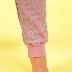 Pigiama donna caldo cotone grigio e rosa malva Ambro D6018.22