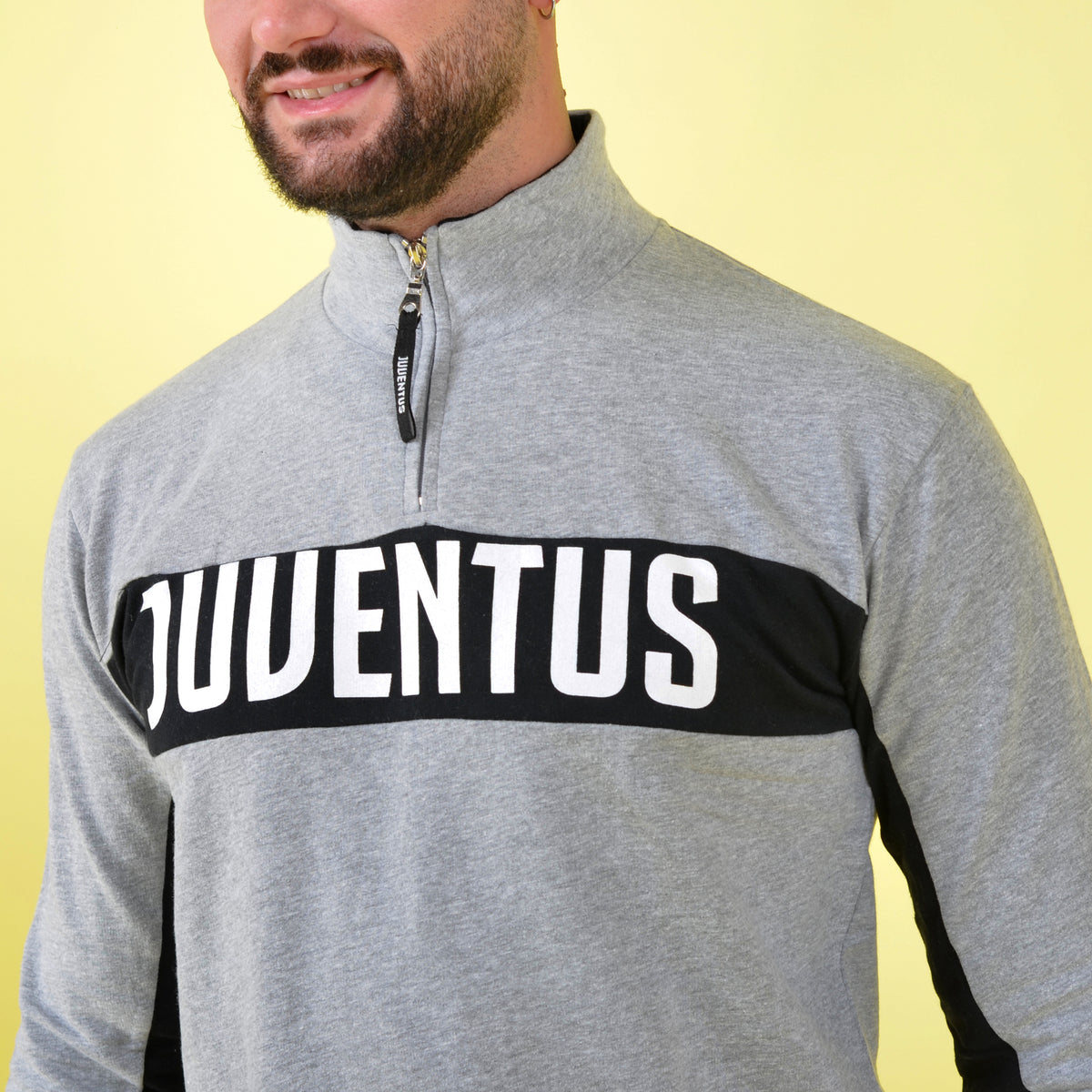 Pigiama felpa collo alto zip + pantaloni felpato Juventus b2ju14132 grigio 