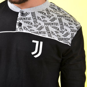 Pigiama uomo caldo cotone Juventus ufficiale FC sportivo B2JU14130 nero