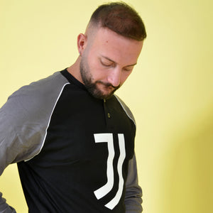 Pigiama uomo Juventus ufficiale antracite nero B2JU14131 caldo cotone