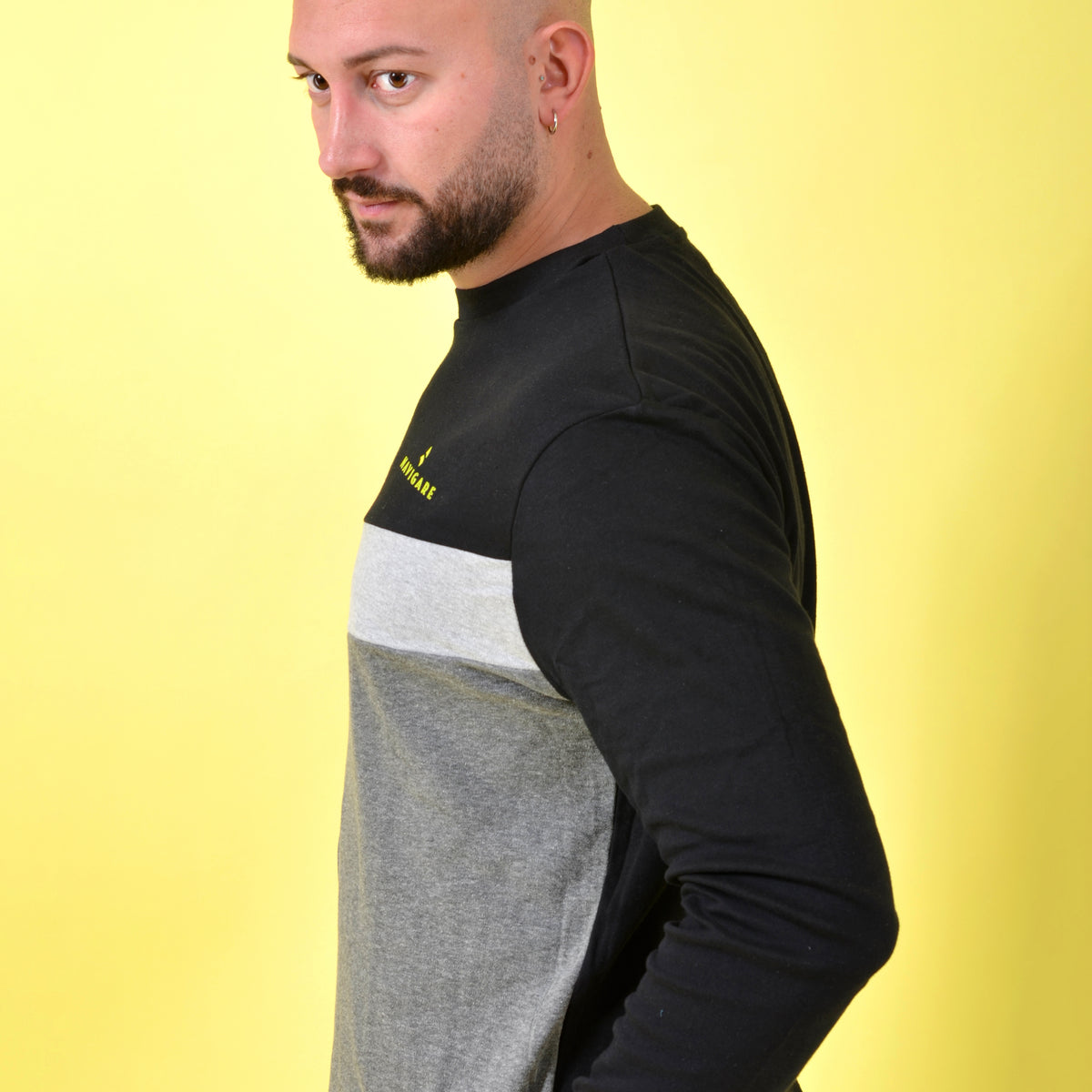 Pigiama uomo caldo cotone interlock Navigare sportivo nero B2141358