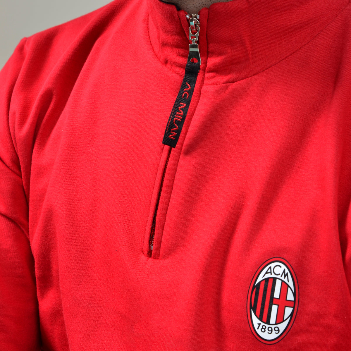 Pigiama uomo stile tuta Milan cotone felpato B2MI14132 rosso