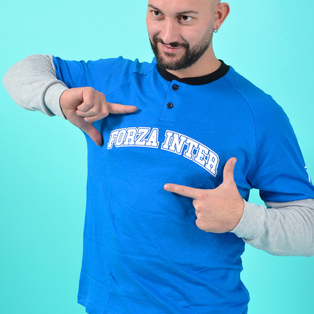 Pigiama uomo Inter B2IN14130 caldo cotone interlock royale