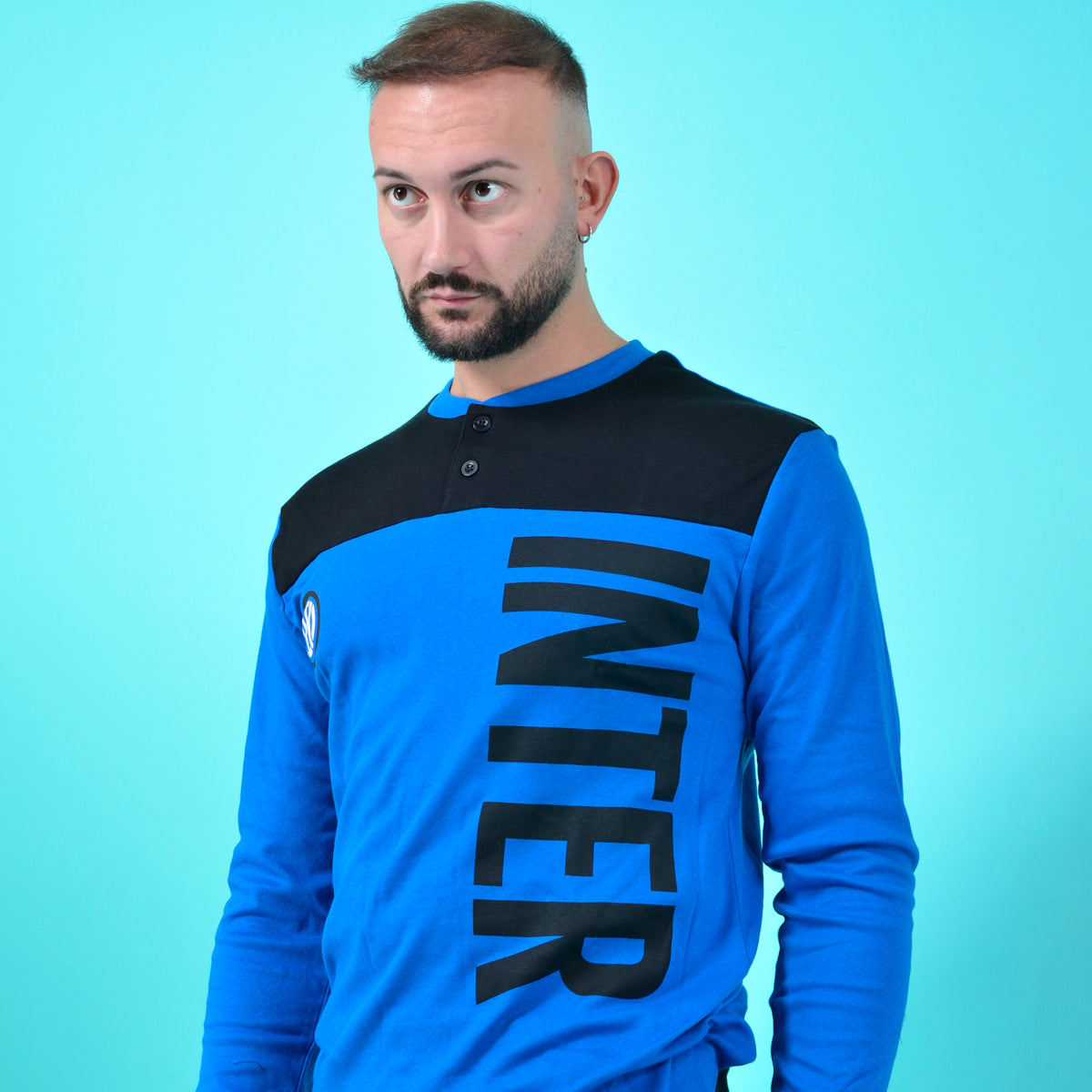 Pigiama uomo Inter B2IN14131 caldo cotone interlock royale