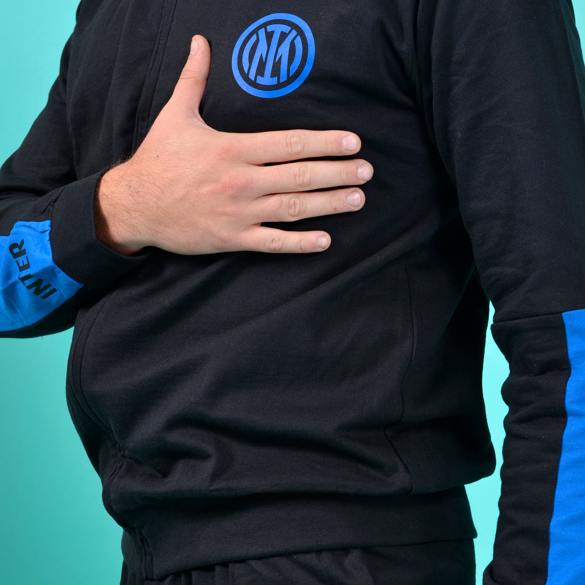 Pigiama uomo Inter ufficiale cotone felpato B2IN14133 nero