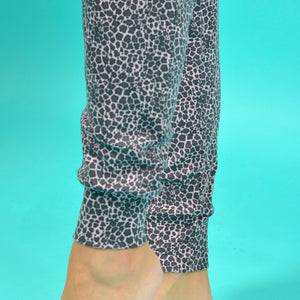 Pigiama donna invernale Karelpiù SE3416 caldo cotone leopardato fucsia