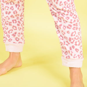 Pigiama donna aperto con zip animalier coral panna Cippi 2269