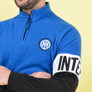Pigiama pile uomo inter sportivo mezza zip 14134 royal