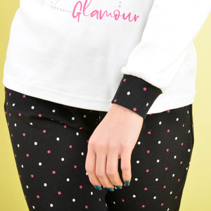 Pigiama donna invernale caldo cotone panna Cotonella DDD67