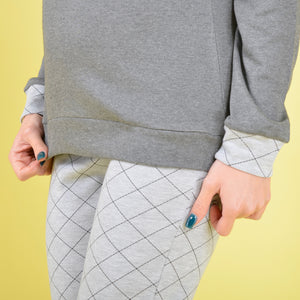 Pigiama caldo cotone interlock donna Cotonella DDD76 grigio