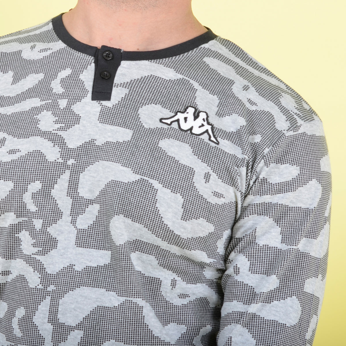 Pigiama uomo Kappa caldo cotone nero grigio 22106